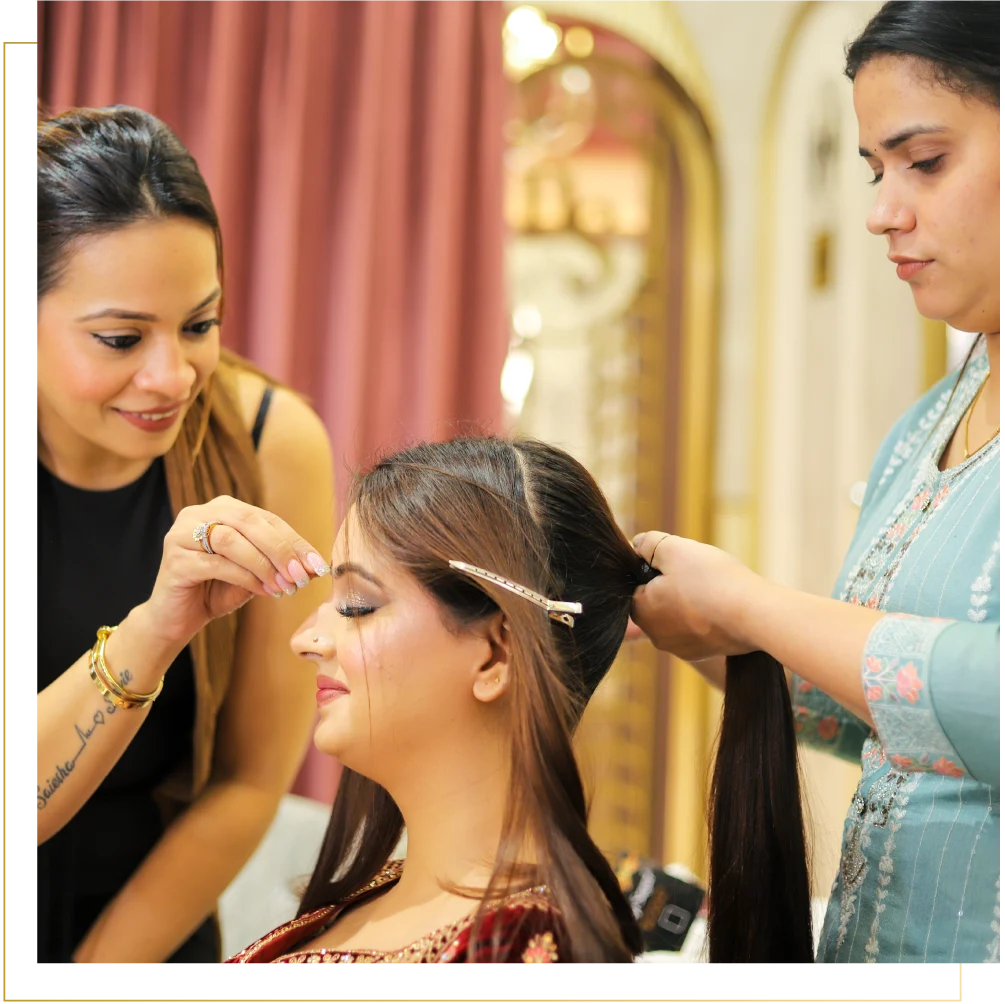 wedding bridal hairstyle and makeup